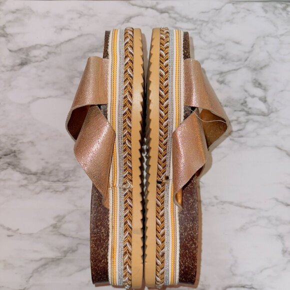 London Rag Women's Platform Open Toe Oprah Bronze Casual Slip On Sandals size 9 - Picture 8 of 8